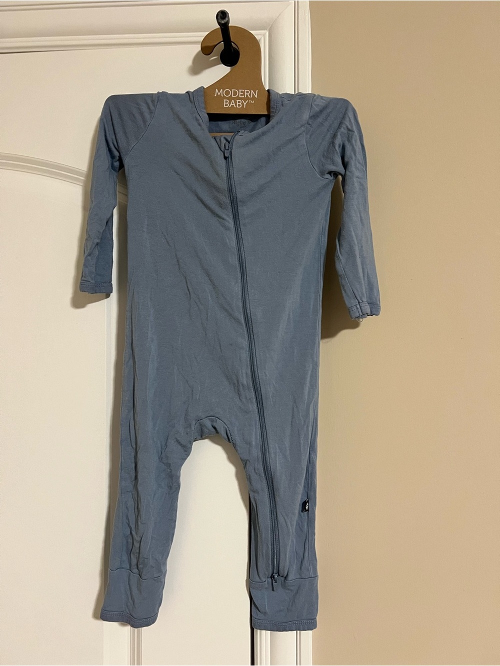 Kyte baby Long-Sleeve Zip One-Piece in Dusty Blue